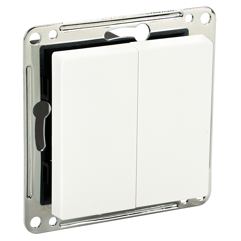 Сценарный выключатель 2-кл, модуль 55х55, dc, Белый iRidi [Ddc-00-55-0201]